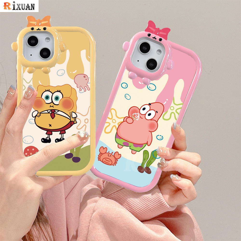 Casing TPU OPPO A77S A17 A57 A55 A54 A76 A16K A15 A16 A53 A12 A5s A15s Reno 5F A74 A95 A7 A3s A9 A16E A52 A31 A1K Motif Spongebob