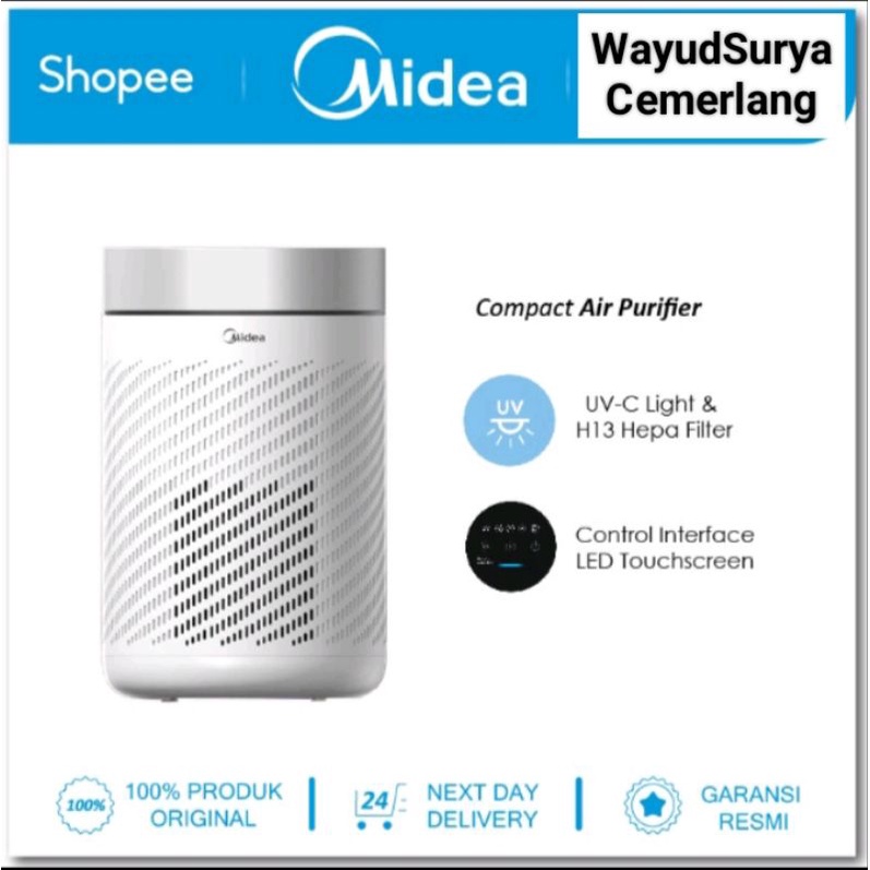 Midea KJ250G-Z42 Penyegar Udara (Air Purifier) Putih dengan Filter HEPA H13 dan UV-C Light