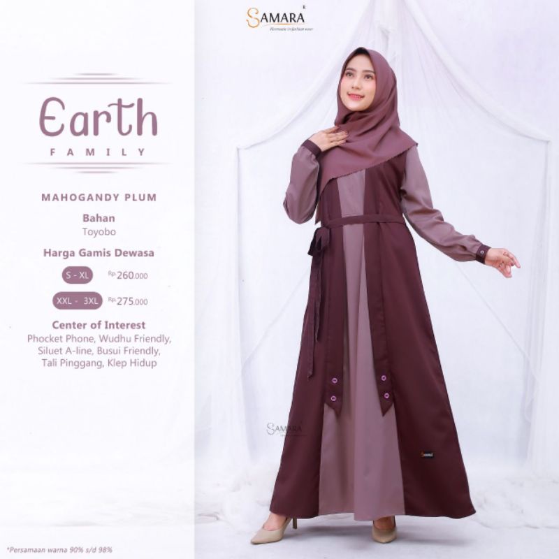 GAMIS KATUN WANITA J06 MAHOGANY PLUM ORIGINAL SAMARA FASHION BAJU BUSANA MUSLIM DEWASA REMAJA PEREMP