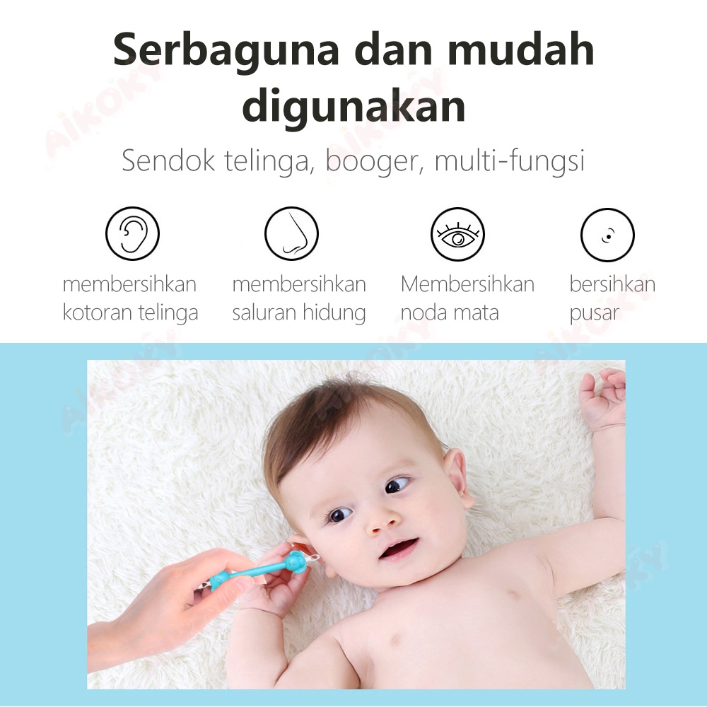 Aikoky Pembersih hidung dan telinga bayi newborn Booger tools 2 in 1