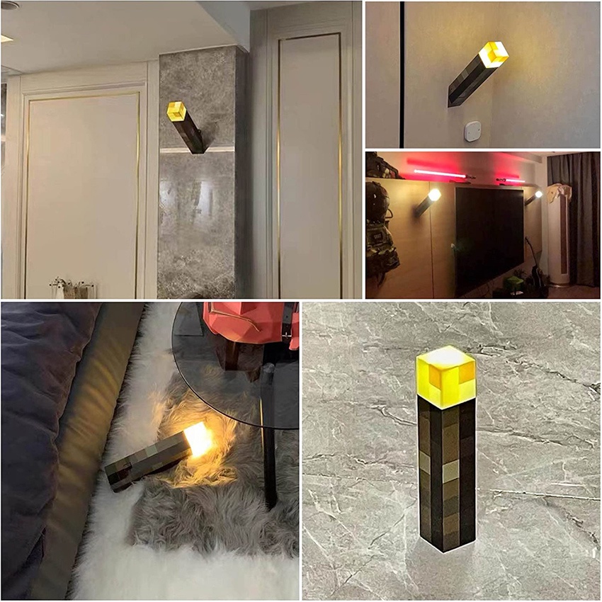 Light Up Minecraft Torch 28CM High Brightness LED Minecraft Hand Held or Wall Mount Flashlight Lampu Led Tube COD