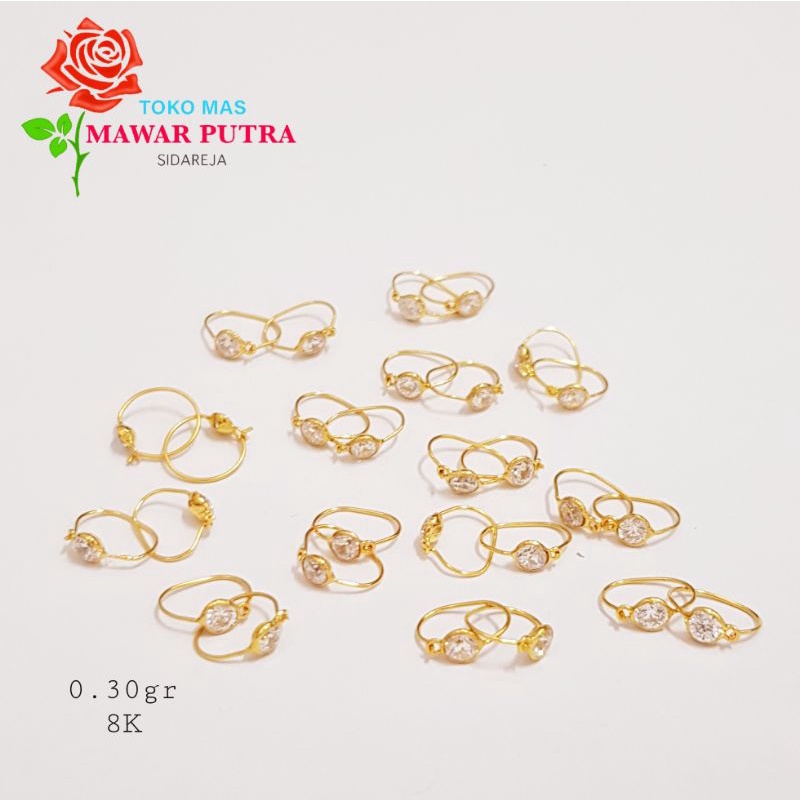 Anting bayi mata 0.30gr / anting bayi bulat emas 8K