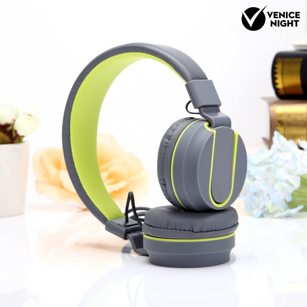 (VNEP) (Berkabel) Headphone High Fidelity Noise Reduction Headset Gaming Stereo 3.5mm Lipat dengan Mircophone untuk Komputer