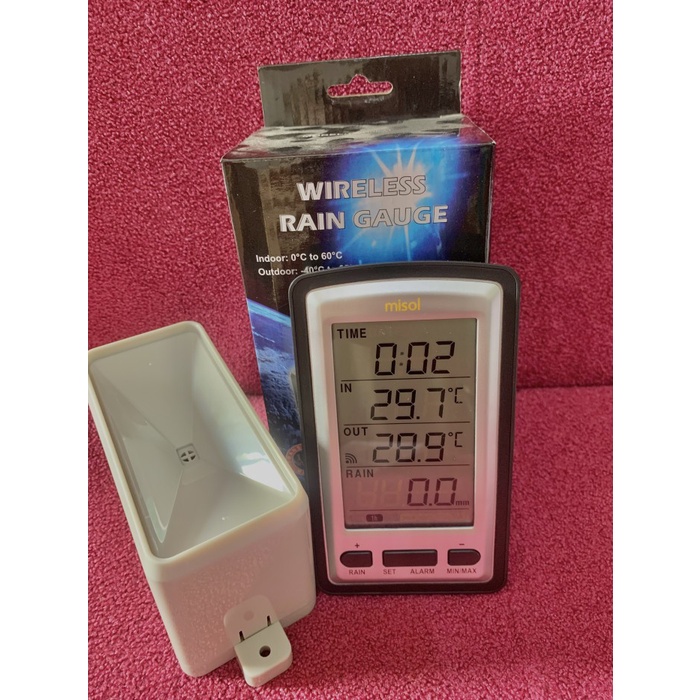 Jual WIRELESS RAIN GAUGE METER WH05311 WITH IN / OUT THERMOMETER