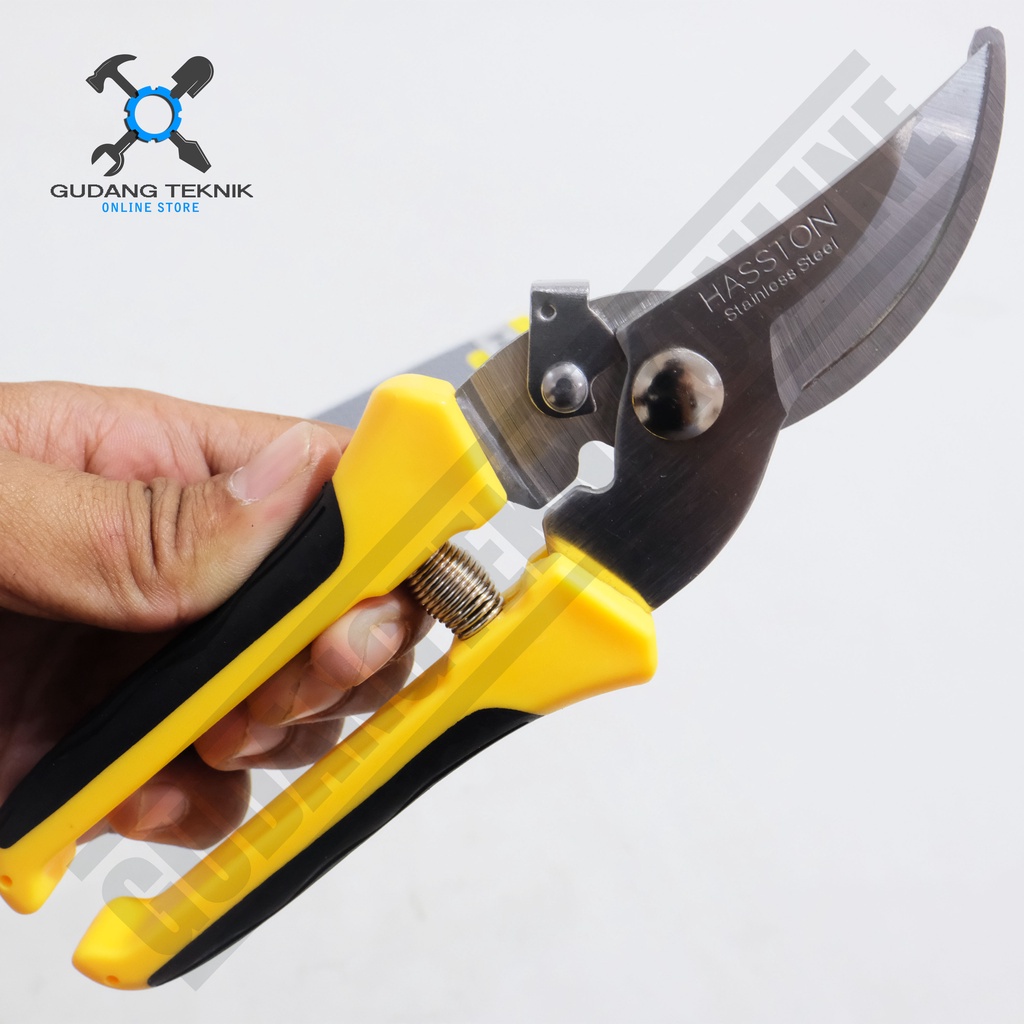 Gunting Dahan Ranting Stek Bunga Stainless Steel 8 Inch 1353-005 HASSTON PROHEX / Pruning Shears 8&quot; 1353 005 HASSTON PROHEX