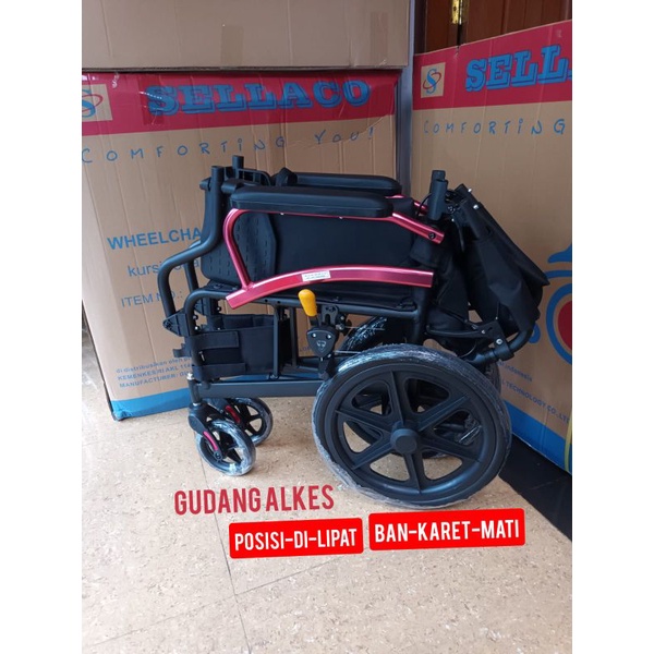 KURSI RODA SEMI TRAVEL ALUMUNIUM RINGAN ANTI KARAT