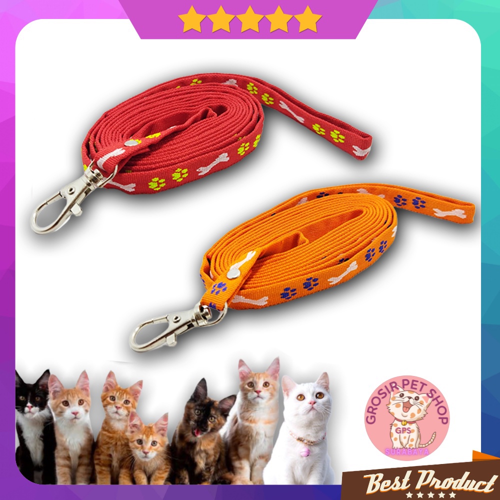 Tali Penuntun Kucing Anjing Motif Tulang Panjang 2 meter / Murah Berkualitas