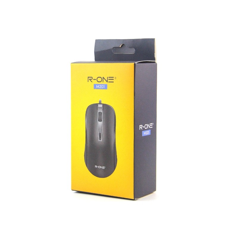 PROMO R-ONE MOUSE USB WIRED M201 PAKAI KABEL MOUSE ELEGAN SLIM MURAH - MOUSE KOMPUTER LAPTOP WARNA HITAM