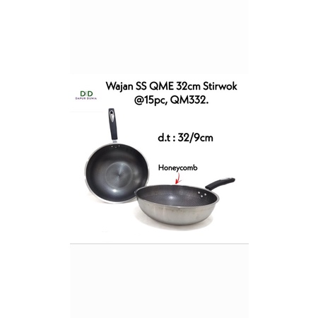 Wajan stainless QME honeycomb stirwok 32cm
