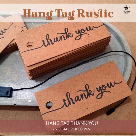 

Hangtag Thank You | Tag Label Terima Kasih Rustic 1 Pack isi 100 pcs