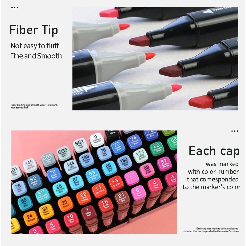 【Harga Terendah】120/168 Warna Sketsa Spidol Umum General Marker Set Animation Markers / Twin Market Set Spidol