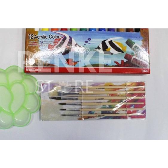 

Paket Menggambar / Lukis - Cat Acrylic / Akrilik Titi Kuas Palet Set