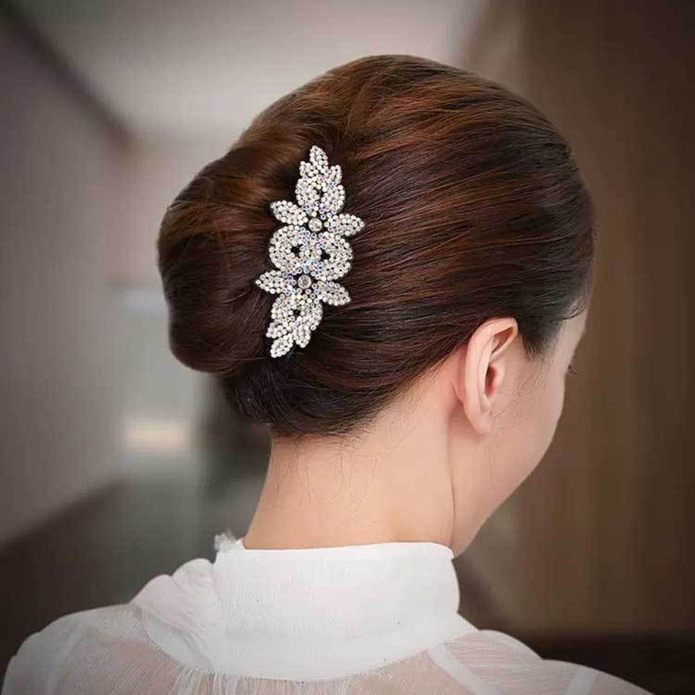 Needway   Sisir Rambut Bunga Hiasan Rambut Jepit Rambut Simple Elegan Bridal Wedding Diamond Untuk Wanita Korean Style Hair Clip