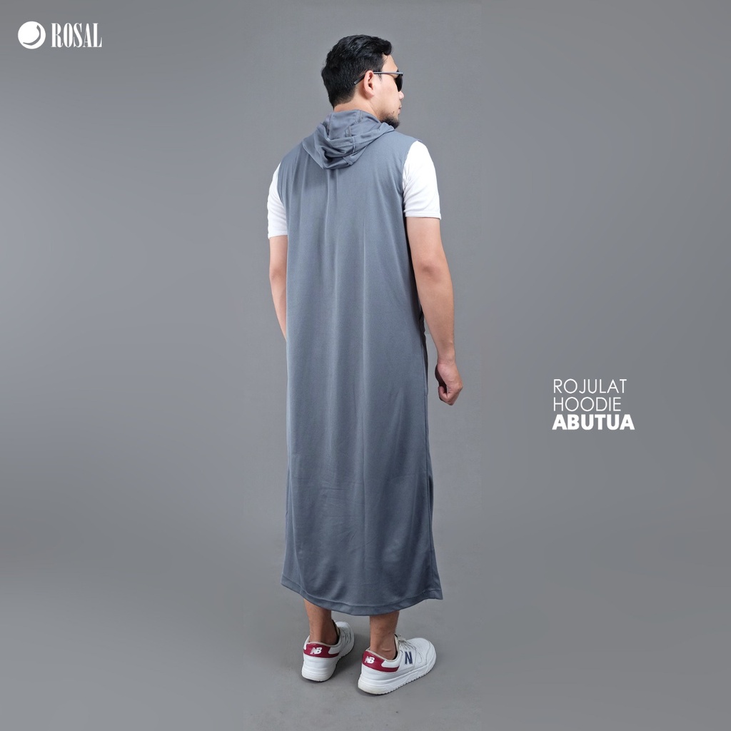 Rojulat Hoodie ROSAL Rompi Jubah Shalat Polos Pria Dewasa