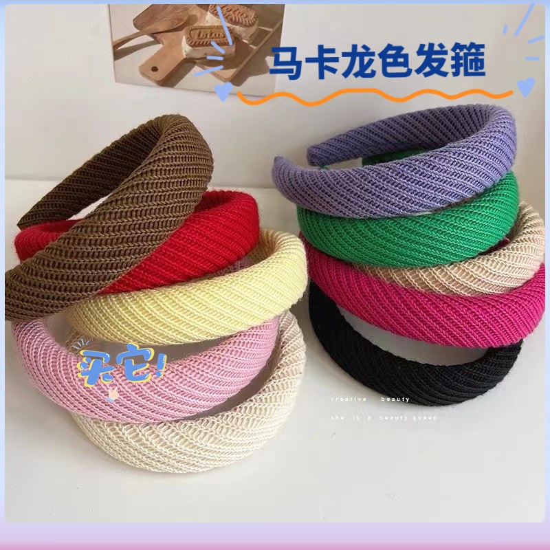 BANDO WARNA MAKARON POLOS Natal Merah Hijau TEKSTUR MOTIF KNIT WOOL MACARON COLOR BENDO LEBAR TEBAL KOREA PADDED HEADBAND DEWASA ANAK KAIN LEMBUT MERAH HIJAU PUTIH