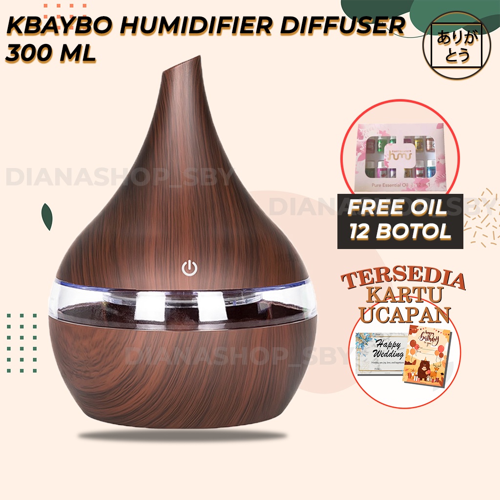 KBAYBO Diffuser Difusser Humidifier Aromaterapi Difuser 300MlL Tanpa Remote