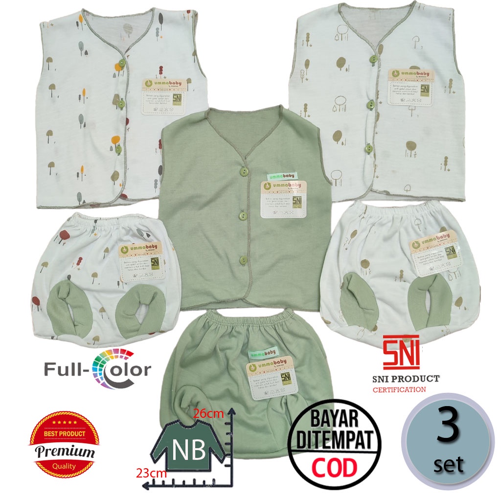Isi 6 pcs Baju Bayi Kutung Celana Bayi 3 Set Baju Lengan Buntung Perlengkapan Bayi Baru Lahir Gift Set Baby Newborn Kado Murah