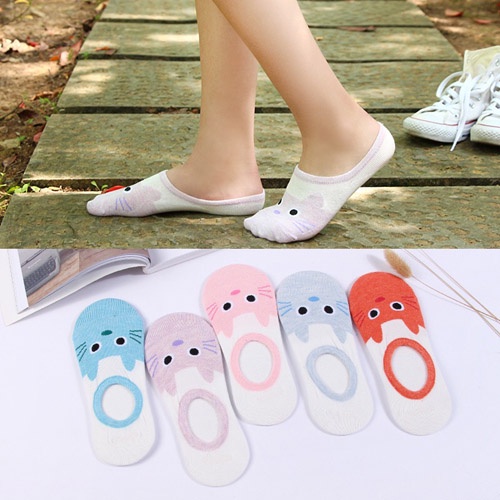 Kaos Kaki Korea-Kaos Kaki Wanita Lucu Kucing D1220