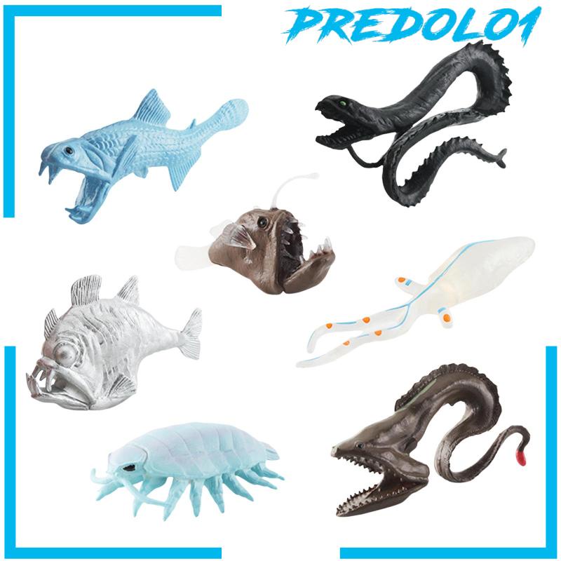 Predolo1 7Pcs Miniatur Figur Hewan Laut Deep Sea Biologi Mini Untuk Mainan Anak