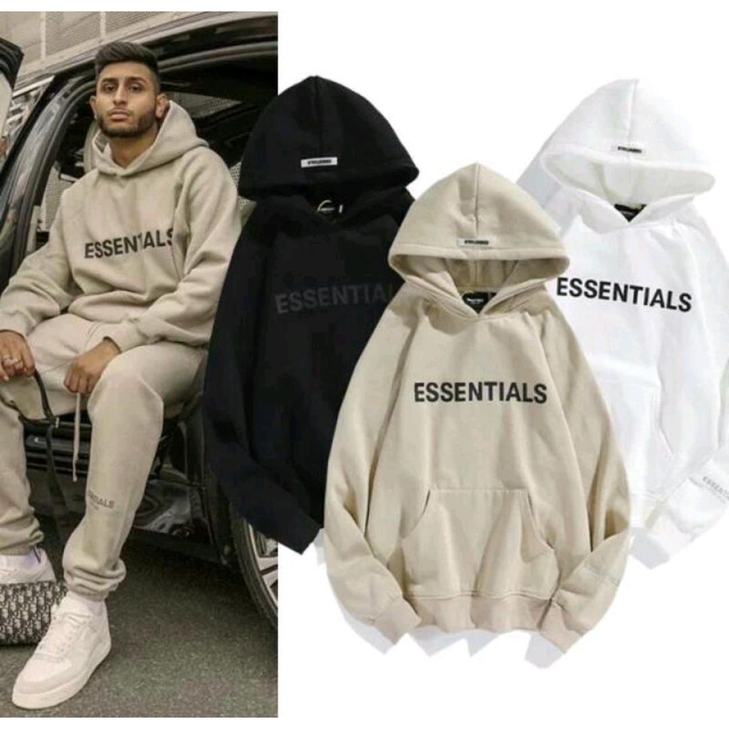 Sweater Hoodie Essentials Jaket Hoodie Essentials ( Premium Fleece ) L- XXL