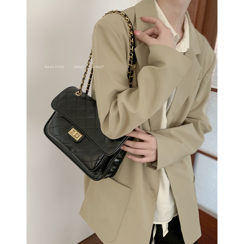 Suhao Xiaoxiang gaya Lingge chain bag wanita 2022 baru trendi fashion stray bag all-match ins kapasitas besar tote bag