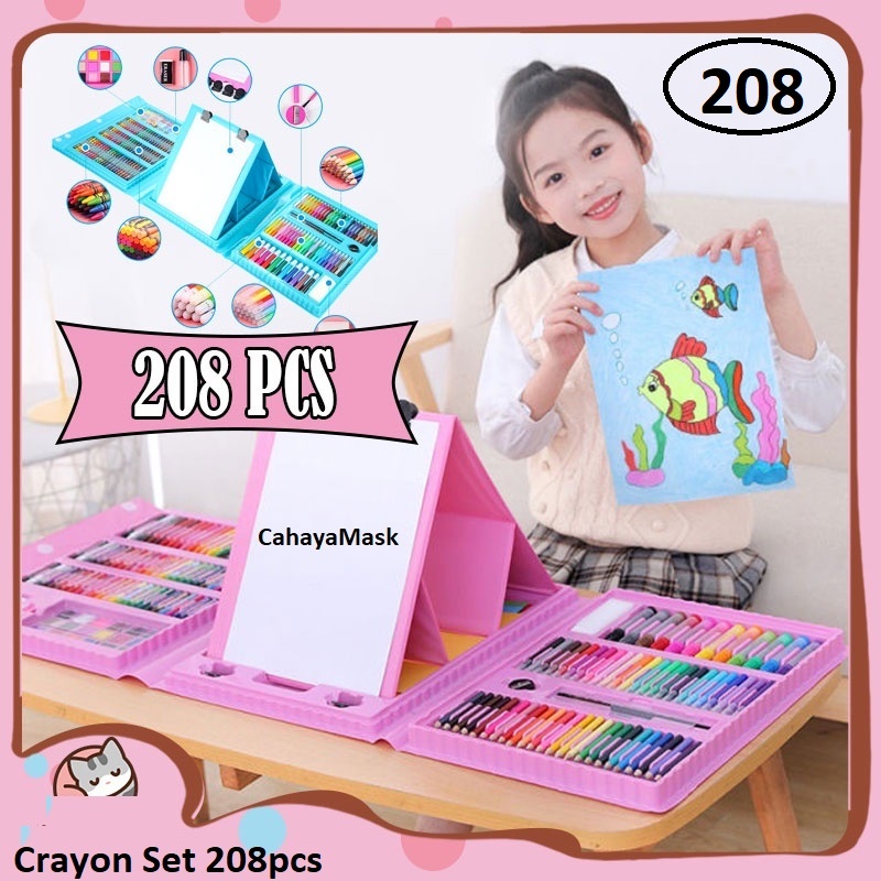 

Crayon Set 208 pcs/Pensil Warna/Alat Menggambar