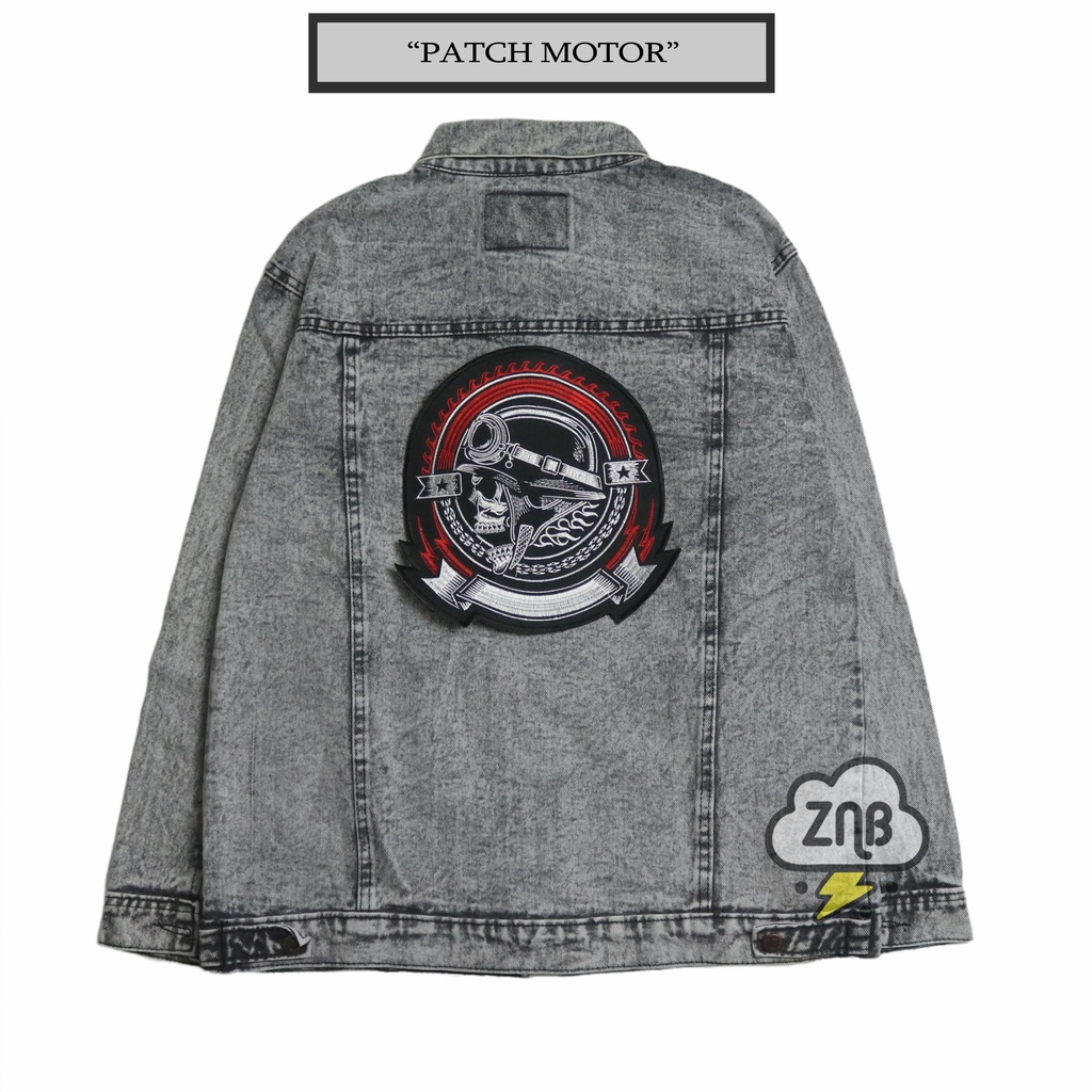 BACKPATCH BORDIR TEMPELAN JAKET PATCH MUSIK PATCH MOTOR PATCH CAFE RACER EMBLEM BORDIR ZINBONS DENIM