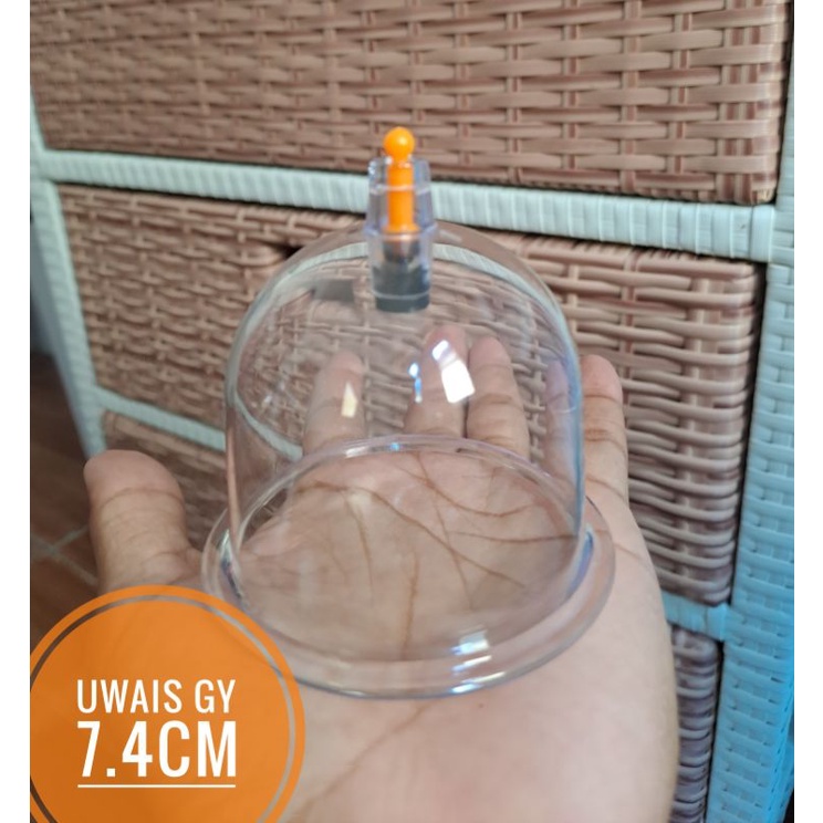 kop bekam satuan B2 ( 7.4 cm) di cup tertulis angka 1