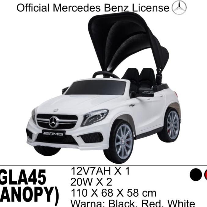 Mainan Anak Mobil Aki Mercedes Benz GLA45 Canopy License Unikid UK751 stock ada