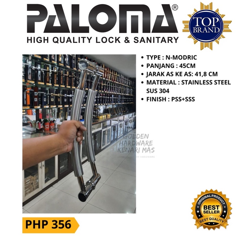 PALOMA PHP 356 TARIKAN PINTU PULL HANDLE MODRIC 450MM STAINLESS STEEL SUS 304
