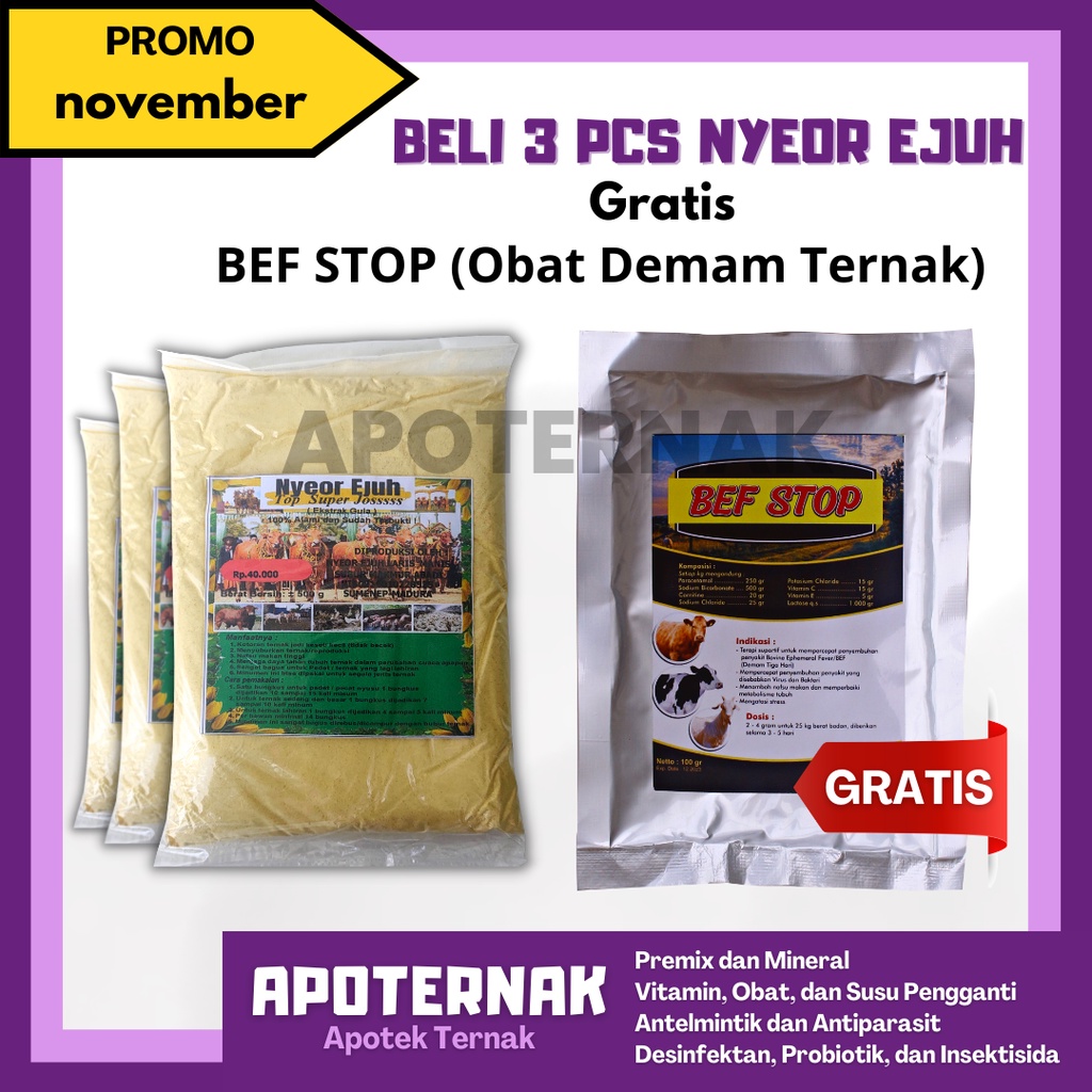 JAMU NYEOR EJUH 3 PCS GRATIS Produk Obat Cacing, Batuk, Vitamin, Diare / mencret, obat kutu / gudik, jamu herbal grow promotor, Ternak   | Apoternak