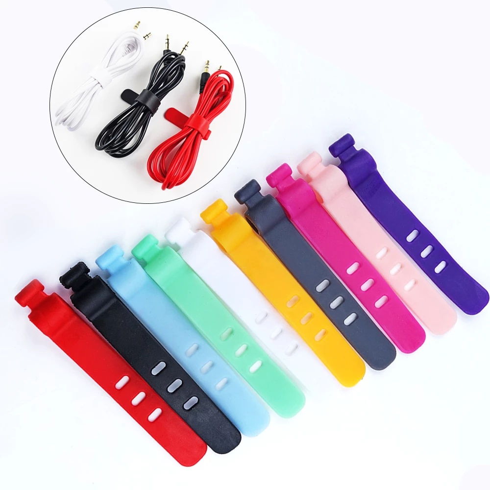 Klip Organizer Kabel Data / Charger / Earphone 3 Lubang Bahan Silikon