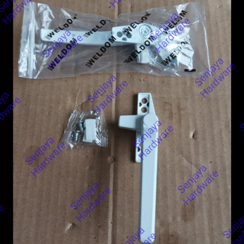 Rambuncis jendela handle jendela kunci jendela aluminium kanan warna putih