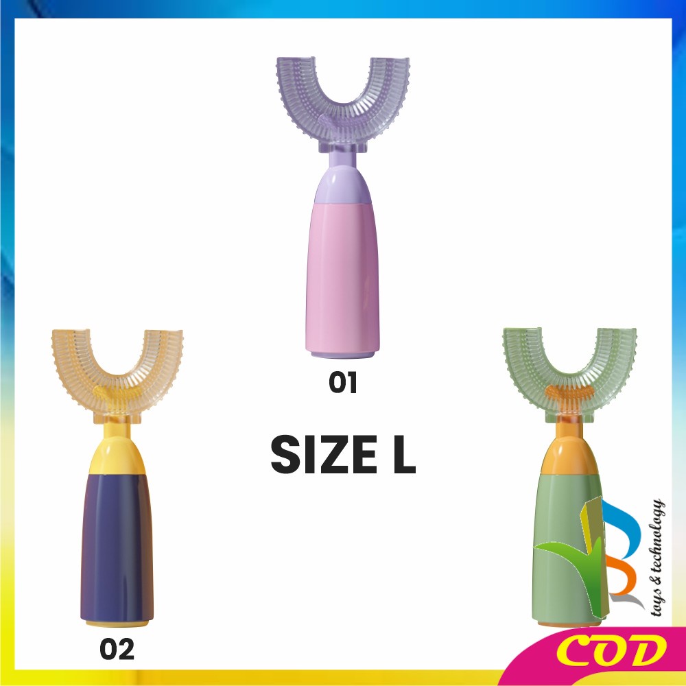 RB-C349 Sikat Gigi U Anak Karakter ( KOTAK ) / U Shaped Toothbrush Children / Sikat Gigi Bayi Silikon Bentuk U / Sikat Gigi Anak Silikon