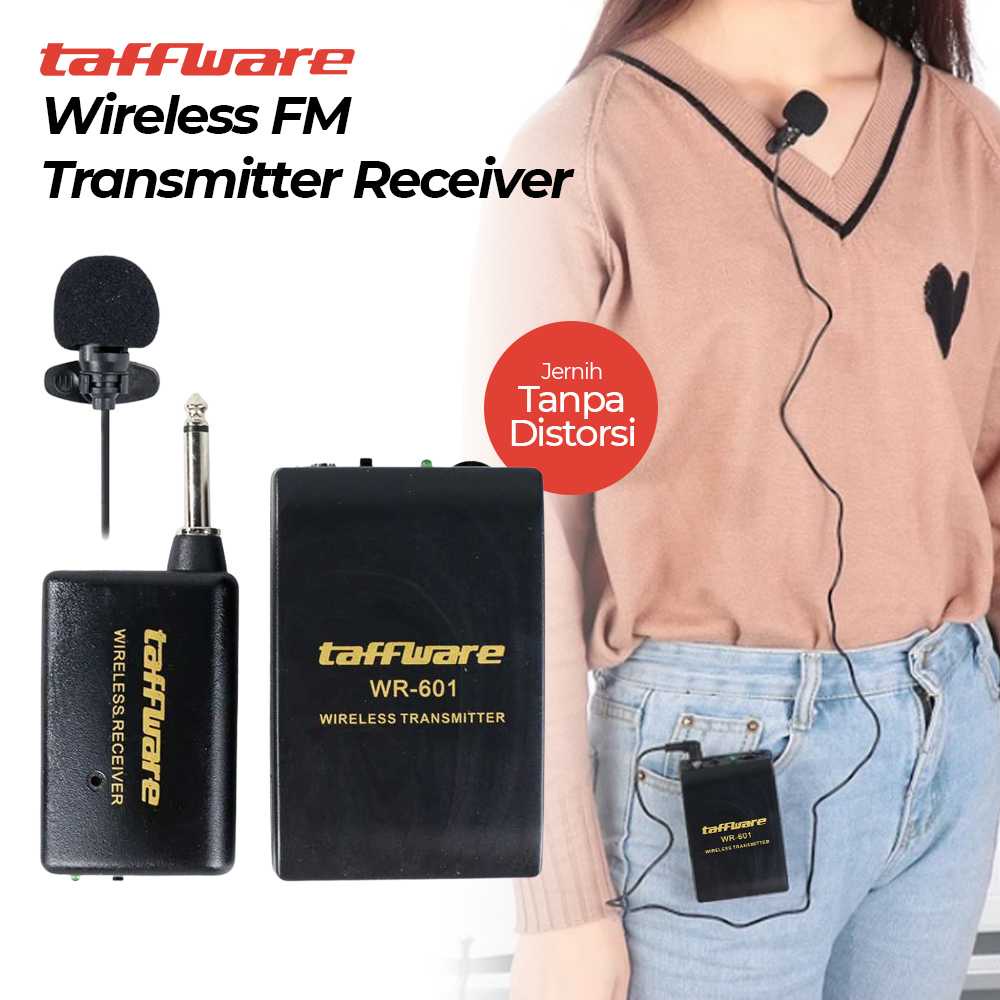 Taffware Wireless FM Transmitter Receiver Pro Microphone Nirkabel Mikrofon Suara Jernih Multifungsi Perekam Audio