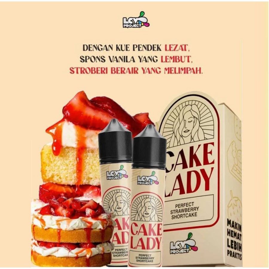 LIQUID LCV 60ML CAKE LADY PERFECT STRAWBERRY SHORTCAKE