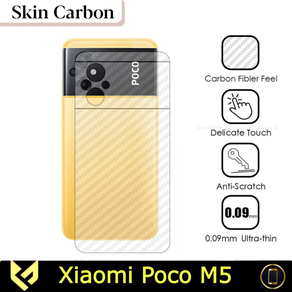 Promo Garskin Carbon XIAOMI POCO M5 PLUS Anti Gores pelindung body belakang handphone anti jamur