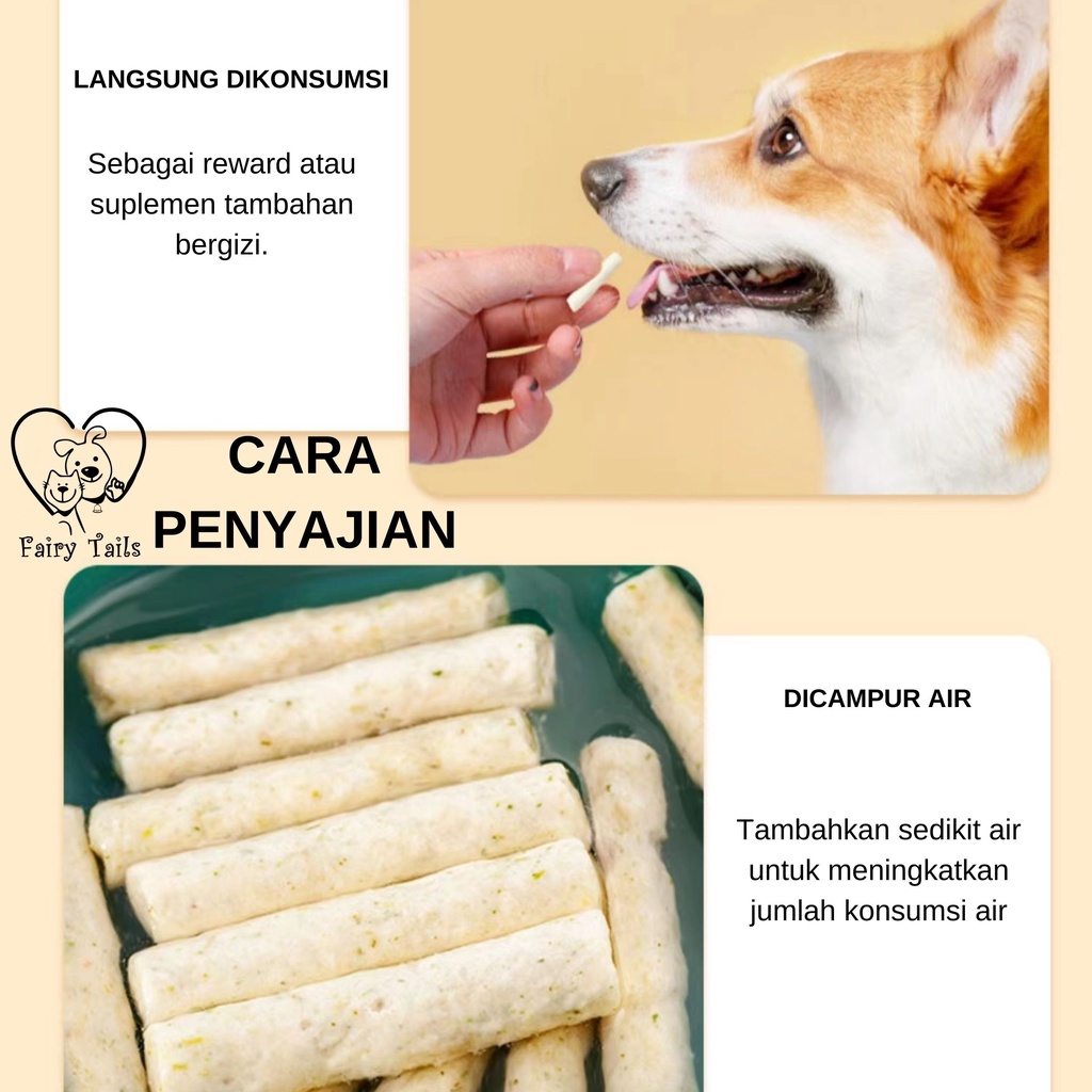 Dental Milk Stick Untuk Anjing Suplemen Bahan Susu Kambing dan Daging Ayam Segar Melalui Proses Emulsifikasi Cemilan Snack Sehat / Myfoodie Freeze Dried Dental Stick For Dog