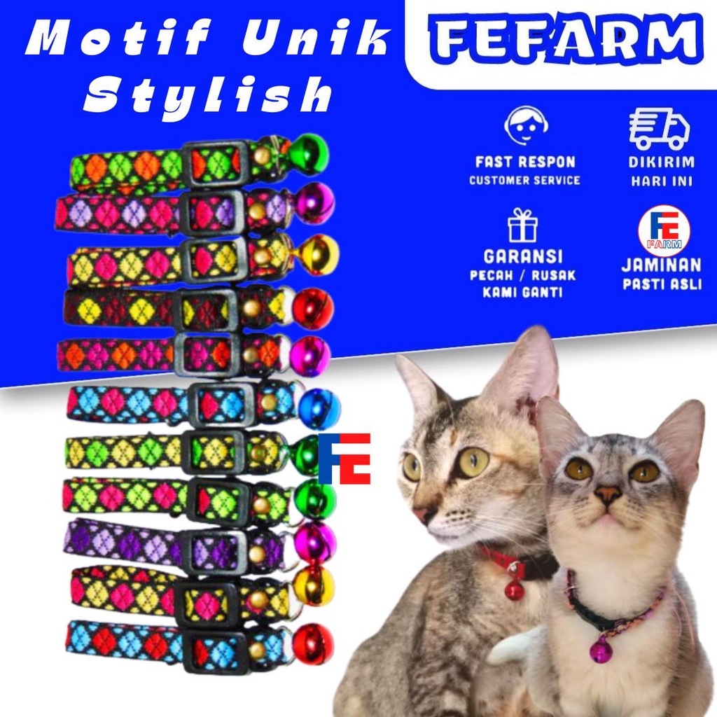 Kalung Kucing Motif Bunga Lonceng 14mm Murah FEFARM