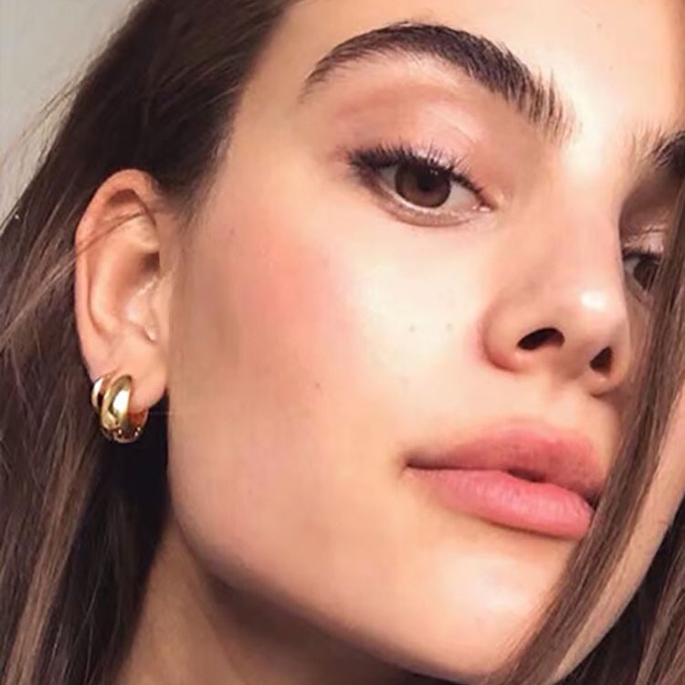Anting Bentuk Tetesan Air Bahan Logam Gaya Retro Perancis Untuk Perhiasan Wajah Kecil