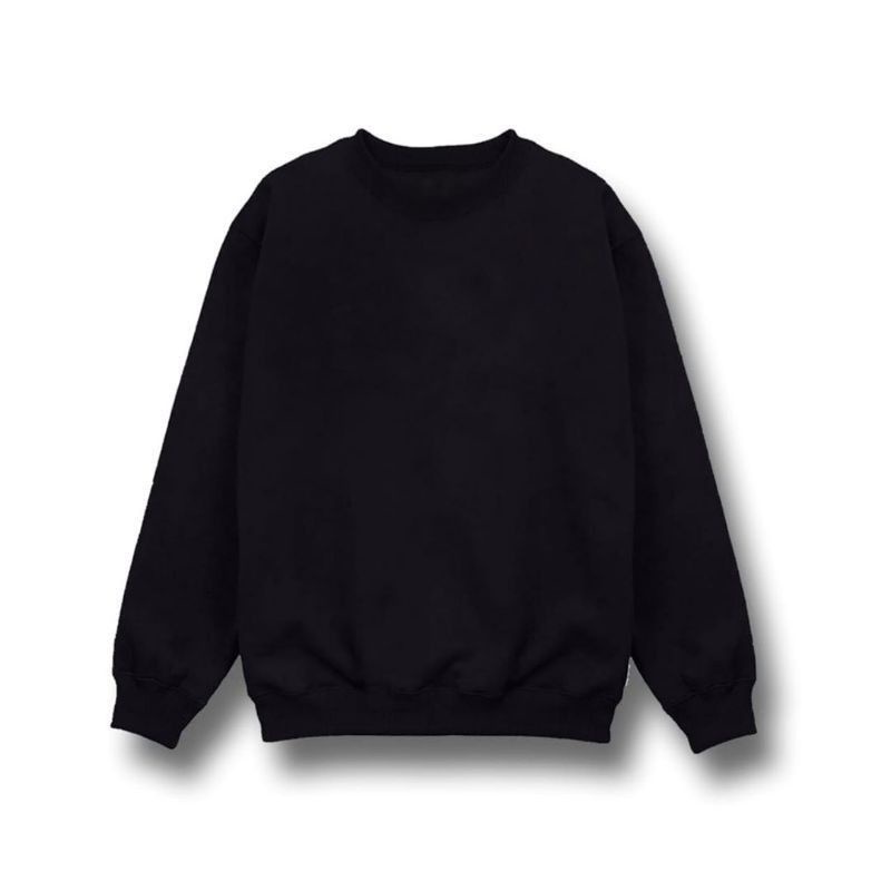 Sweater Hitam Polos Crewneck hitam pria wanita