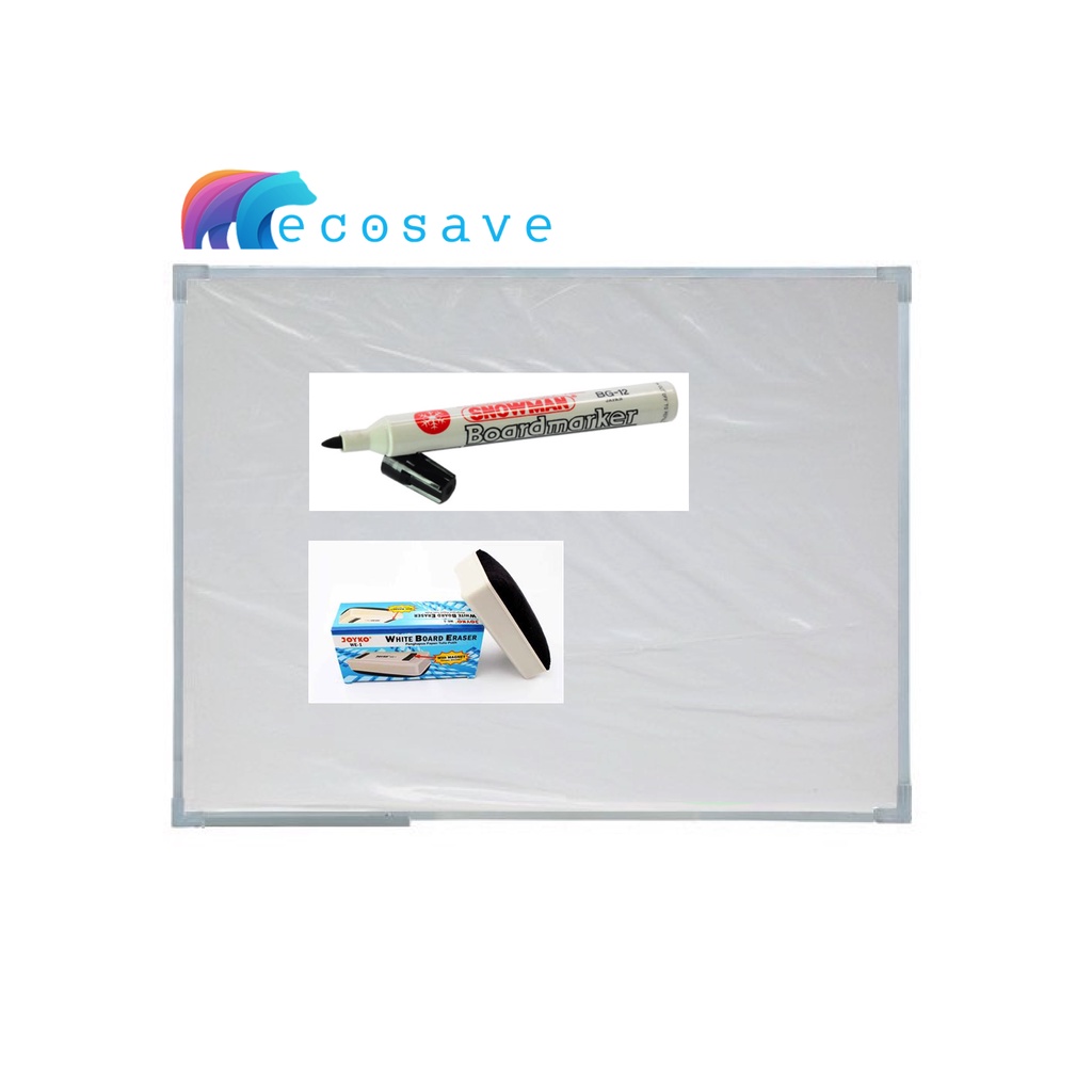

PAKET Papan Tulis Magnet Murah Whiteboard 40 x 60 EcoSave Ori White Board