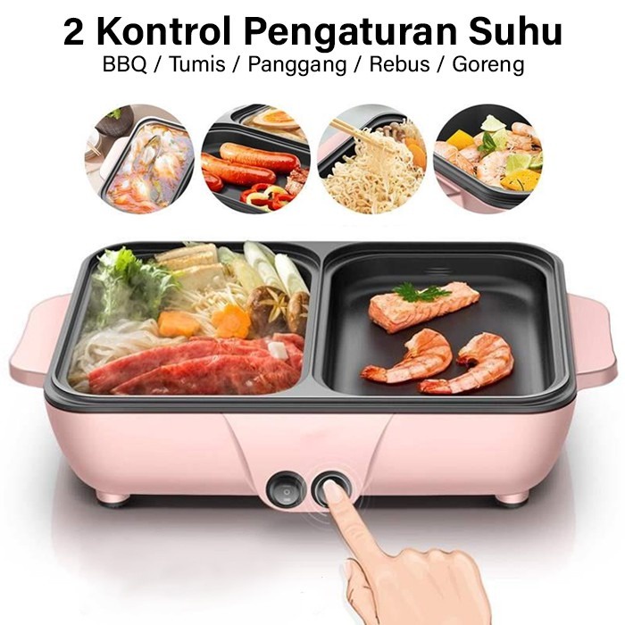 BEST SELLER Grill Pan Listrik JUMBO Alat Masak SERBAGUNA Bakar Bakso Masak Mie Teppanyaki Hot Pot Steamboat PEMANGGANG ALAT MASAK LISTRIK SERBAGUNA PANGGANGAN HOT POT BBQ