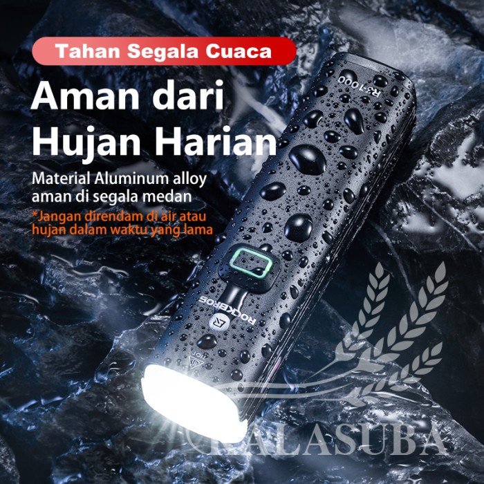 ROCKBROS R3-1000 Lampu Depan Sepeda 1000 lumens T40 Power Bank 4800mAh