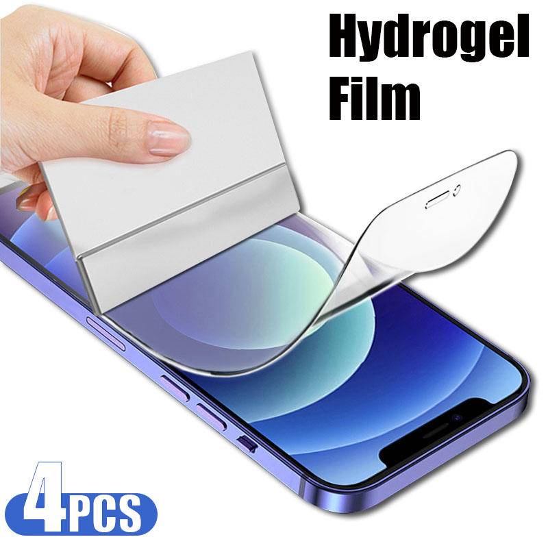 4pcs Film Pelindung Layar Hydrogel Untuk iPhone 14 13 12 11 Pro Max Mini Plus 6 6s 7 8 Plus SE X Xs XR Max 2020 2022