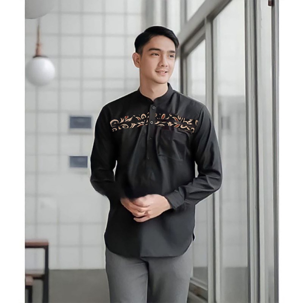 BERKAH BAJU- KOKO PRIA KURTA BATIK LENGAN PANJANG/ KOKO KURTA BATIK TERSEDIA 6 PILIHAN WARNA/ KOKO P