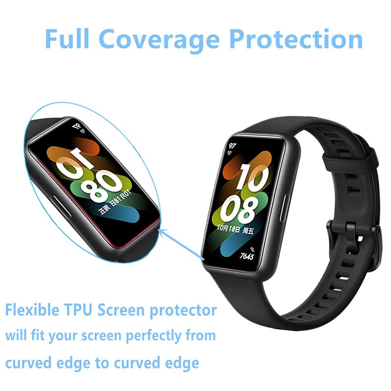 3D PMMA Film for Huawei Band 10 / Pelindung Layar for HUAWEI Band 9 / 8/7 Anti Gores Screen Protector 3D PMMA Film for Full Screen Cover List Hitam
