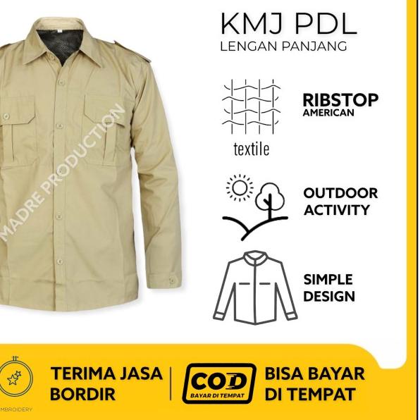 Kemeja Lapangan Pdl Panjang - Abu-abu, S