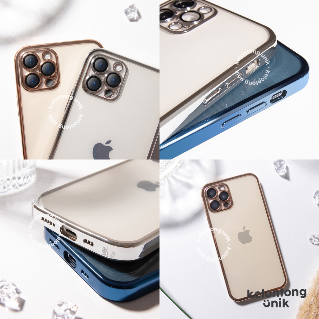 (Seri 3) For iPhone - Gold Plating Case + Camera Lens Film Protection