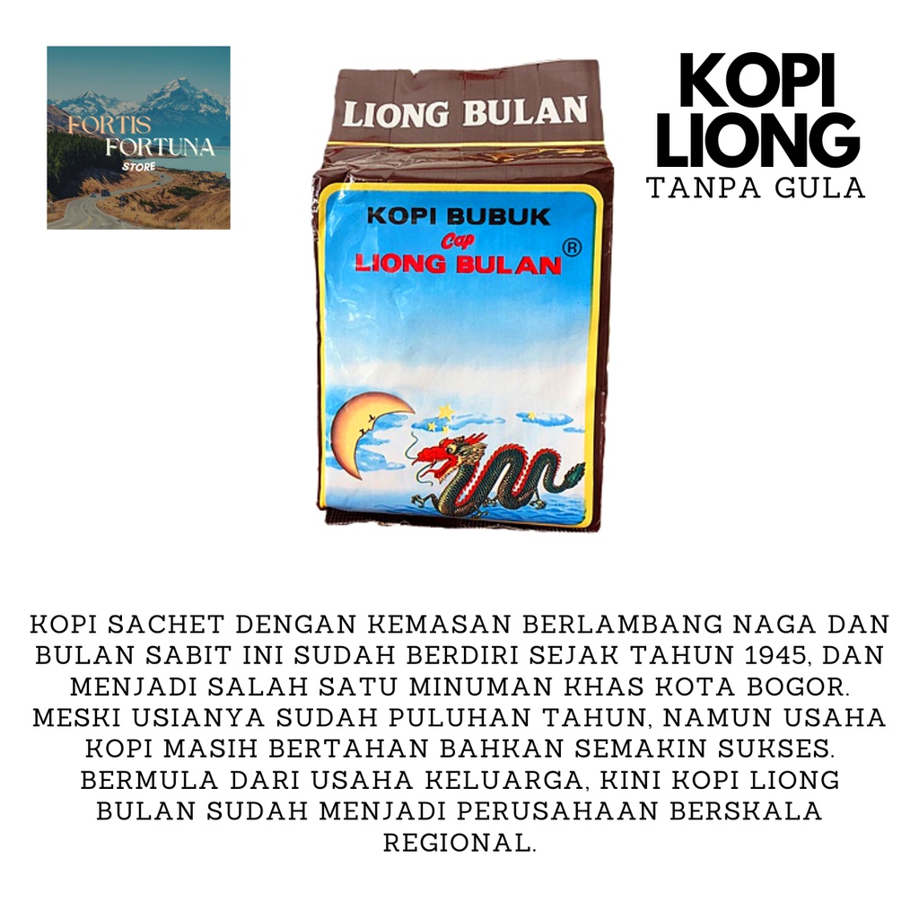 

NG Kopi Liong TANPA Gula 200gr Khas Bogor